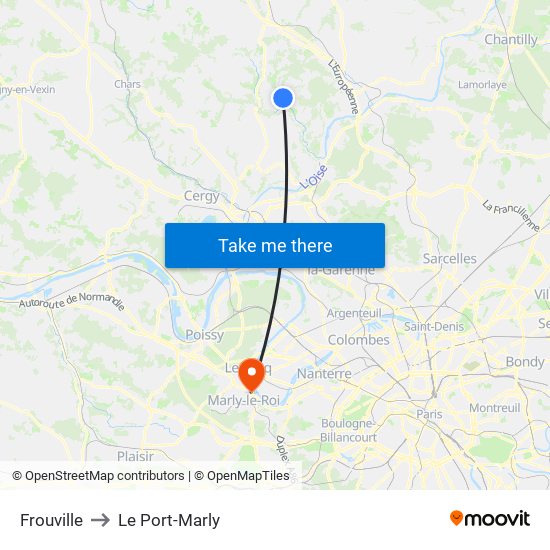 Frouville to Le Port-Marly map