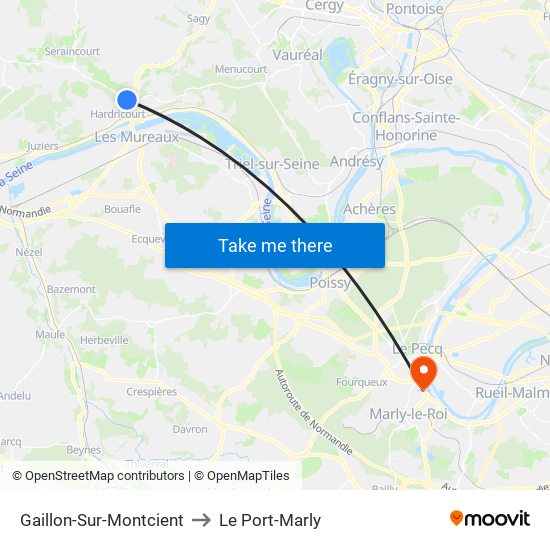 Gaillon-Sur-Montcient to Le Port-Marly map