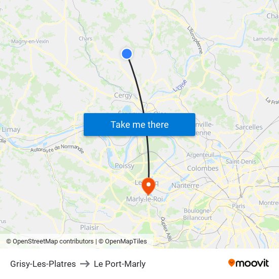 Grisy-Les-Platres to Le Port-Marly map