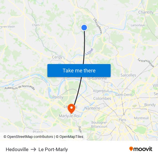 Hedouville to Le Port-Marly map
