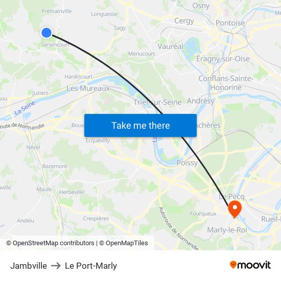 Jambville to Le Port-Marly map