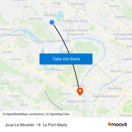 Jouy-Le-Moutier to Le Port-Marly map