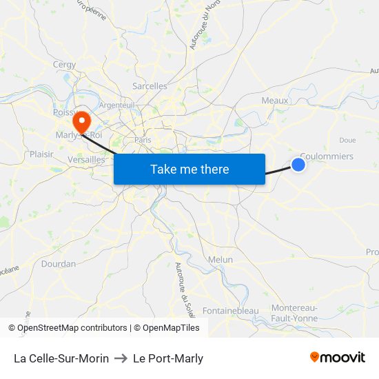 La Celle-Sur-Morin to Le Port-Marly map