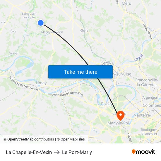 La Chapelle-En-Vexin to Le Port-Marly map