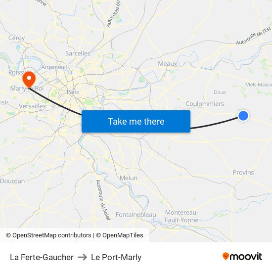 La Ferte-Gaucher to Le Port-Marly map
