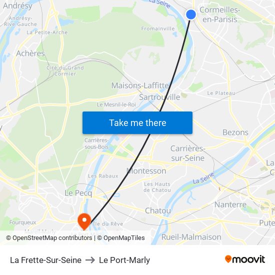 La Frette-Sur-Seine to Le Port-Marly map