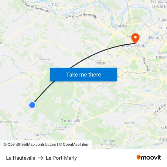 La Hauteville to Le Port-Marly map