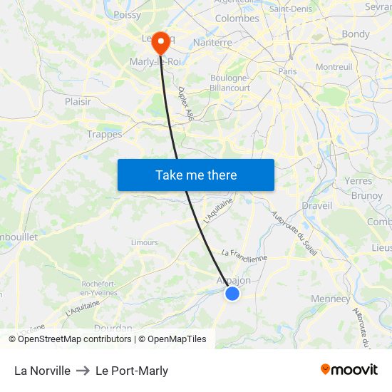 La Norville to Le Port-Marly map