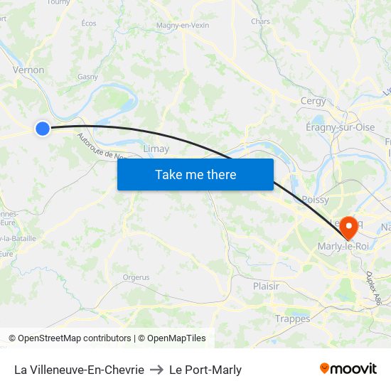 La Villeneuve-En-Chevrie to Le Port-Marly map