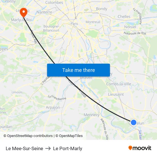 Le Mee-Sur-Seine to Le Port-Marly map