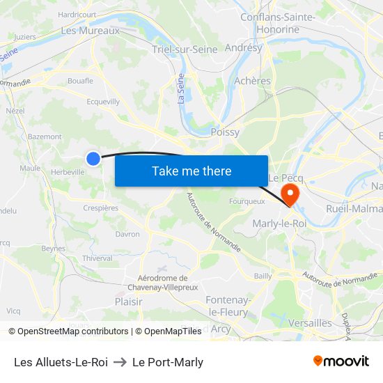 Les Alluets-Le-Roi to Le Port-Marly map