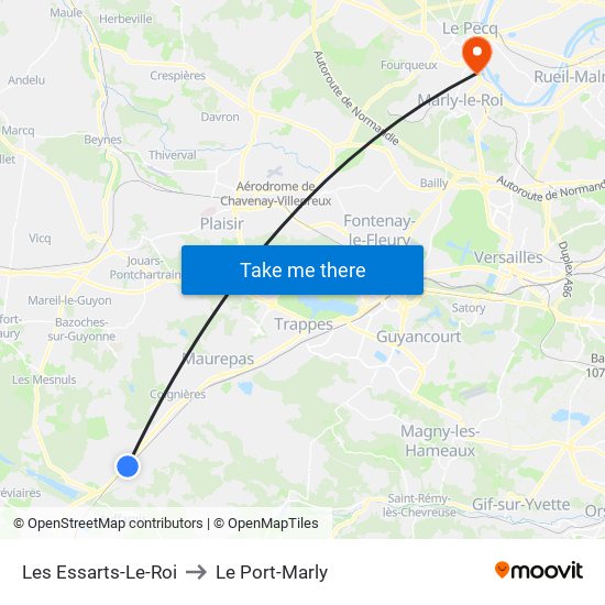Les Essarts-Le-Roi to Le Port-Marly map