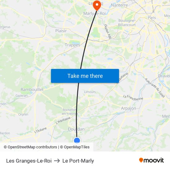 Les Granges-Le-Roi to Le Port-Marly map