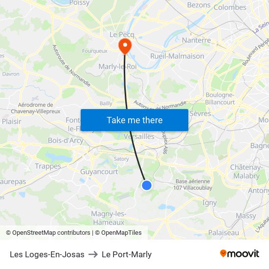 Les Loges-En-Josas to Le Port-Marly map