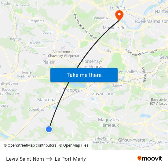 Levis-Saint-Nom to Le Port-Marly map