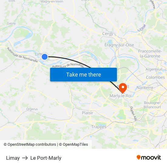 Limay to Le Port-Marly map