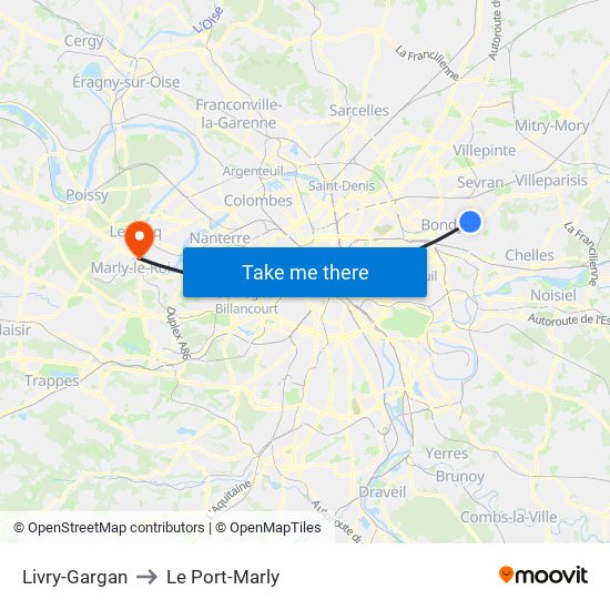 Livry-Gargan to Le Port-Marly map