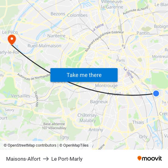 Maisons-Alfort to Le Port-Marly map