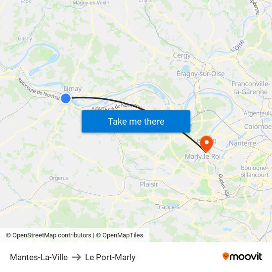 Mantes-La-Ville to Le Port-Marly map