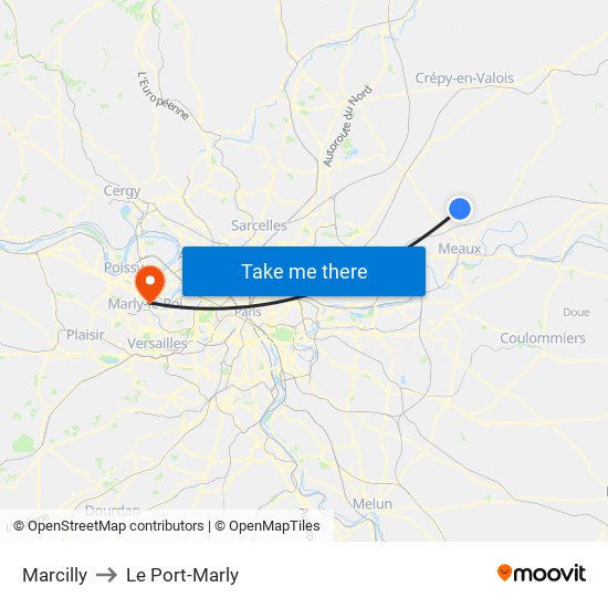 Marcilly to Le Port-Marly map