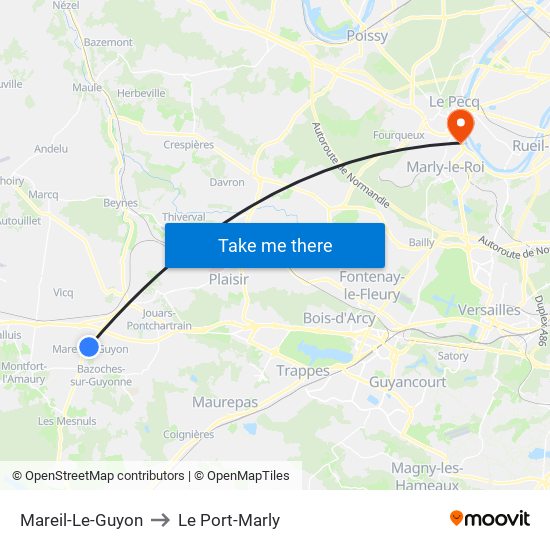 Mareil-Le-Guyon to Le Port-Marly map