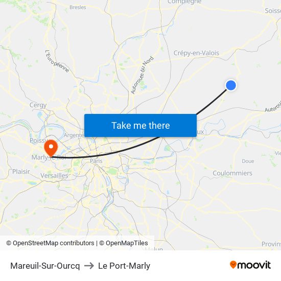 Mareuil-Sur-Ourcq to Le Port-Marly map