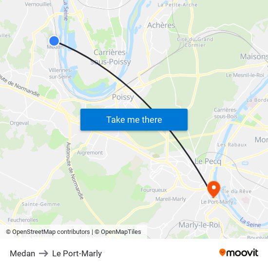 Medan to Le Port-Marly map