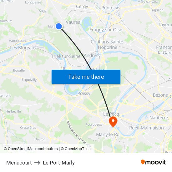 Menucourt to Le Port-Marly map