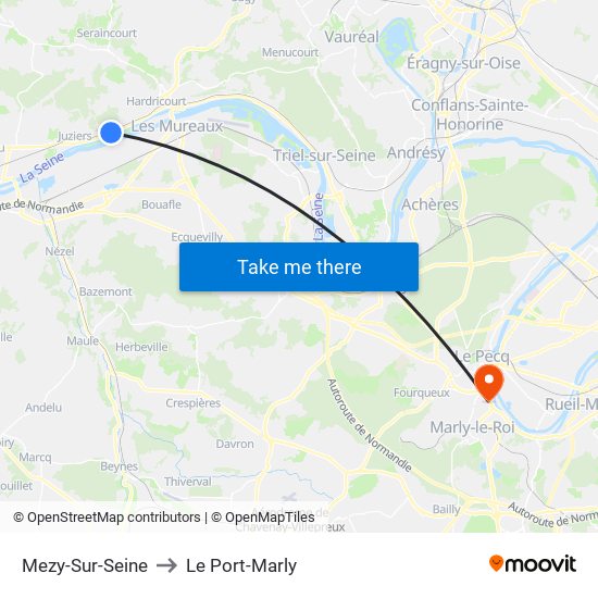 Mezy-Sur-Seine to Le Port-Marly map