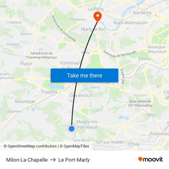 Milon-La-Chapelle to Le Port-Marly map
