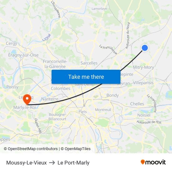 Moussy-Le-Vieux to Le Port-Marly map