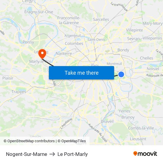 Nogent-Sur-Marne to Le Port-Marly map