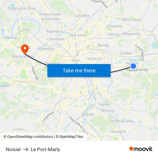 Noisiel to Le Port-Marly map