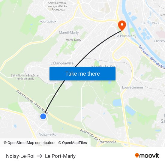 Noisy-Le-Roi to Le Port-Marly map