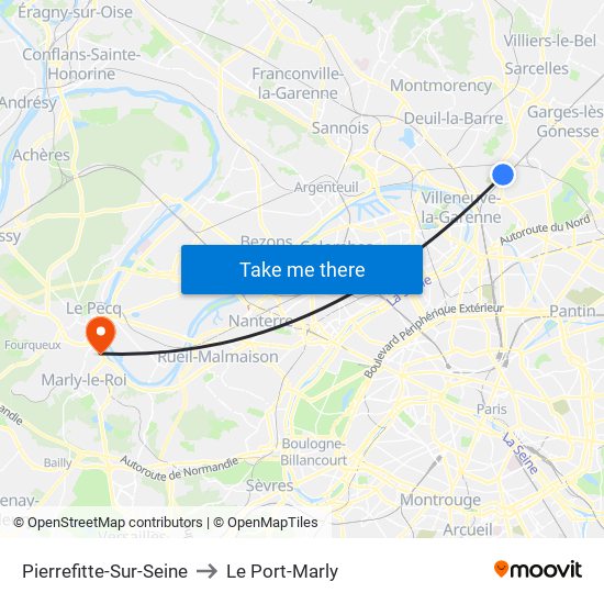 Pierrefitte-Sur-Seine to Le Port-Marly map
