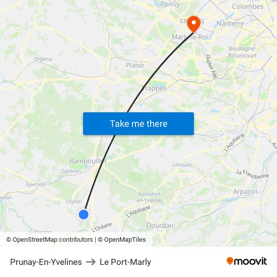 Prunay-En-Yvelines to Le Port-Marly map