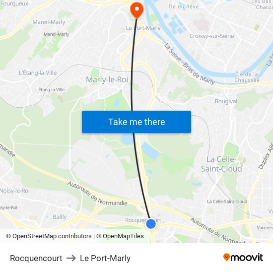 Rocquencourt to Le Port-Marly map