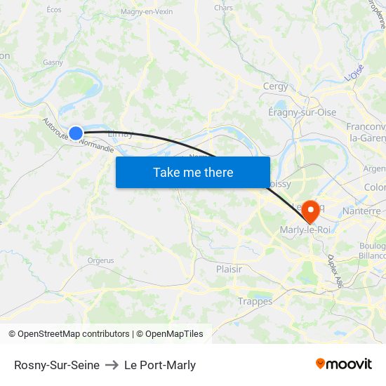 Rosny-Sur-Seine to Le Port-Marly map
