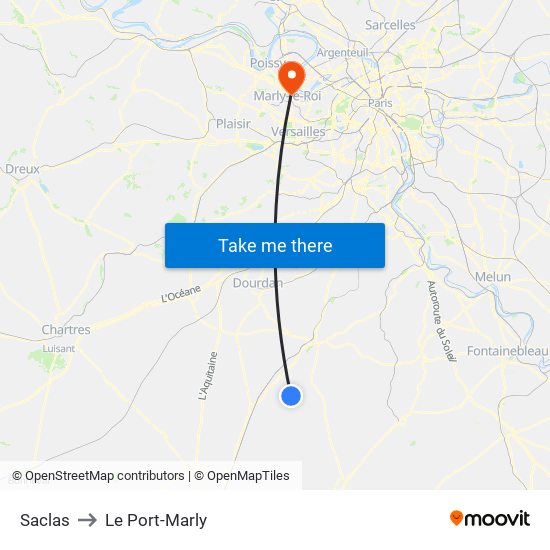 Saclas to Le Port-Marly map