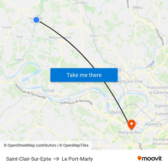 Saint-Clair-Sur-Epte to Le Port-Marly map
