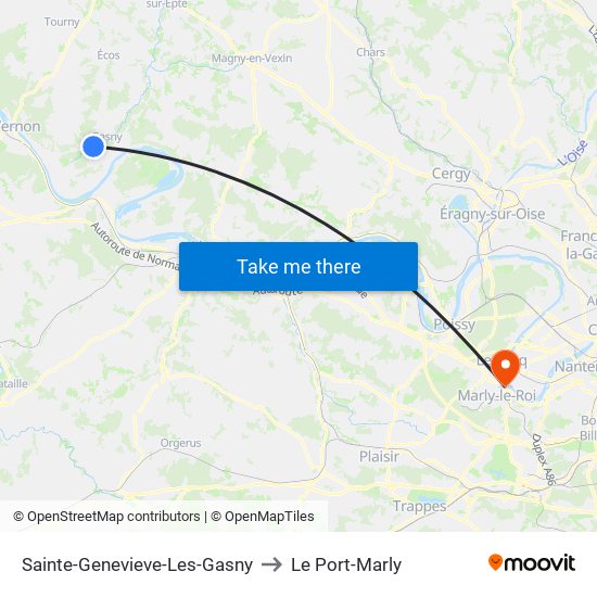 Sainte-Genevieve-Les-Gasny to Le Port-Marly map