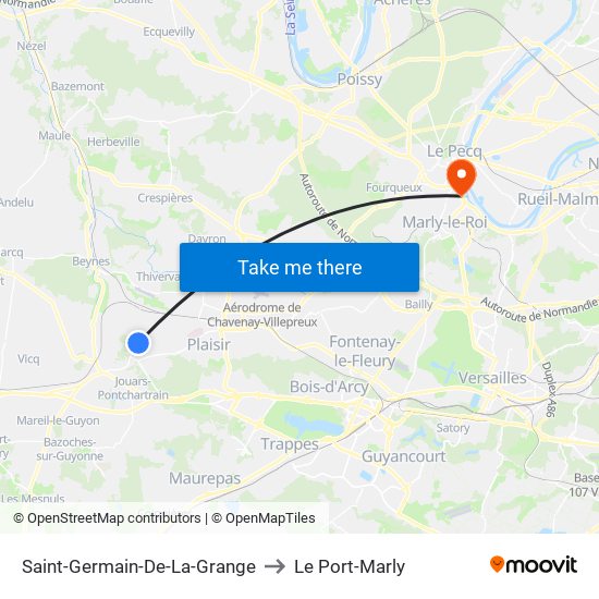 Saint-Germain-De-La-Grange to Le Port-Marly map