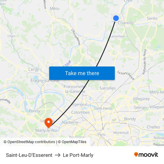 Saint-Leu-D'Esserent to Le Port-Marly map