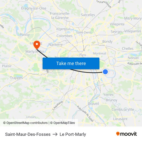 Saint-Maur-Des-Fosses to Le Port-Marly map