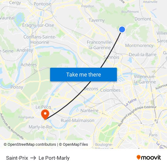 Saint-Prix to Le Port-Marly map