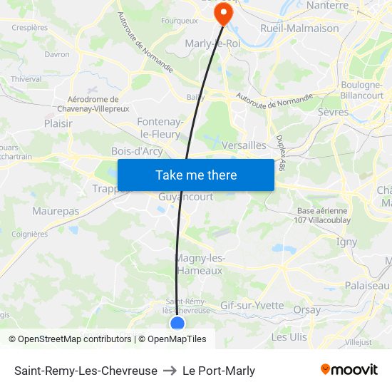 Saint-Remy-Les-Chevreuse to Le Port-Marly map