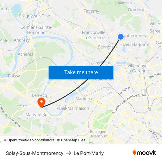 Soisy-Sous-Montmorency to Le Port-Marly map