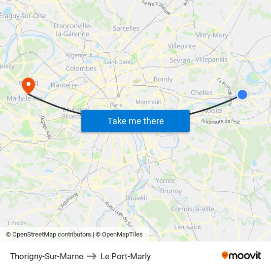 Thorigny-Sur-Marne to Le Port-Marly map