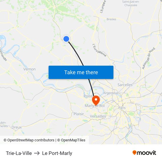 Trie-La-Ville to Le Port-Marly map