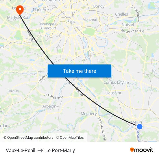 Vaux-Le-Penil to Le Port-Marly map